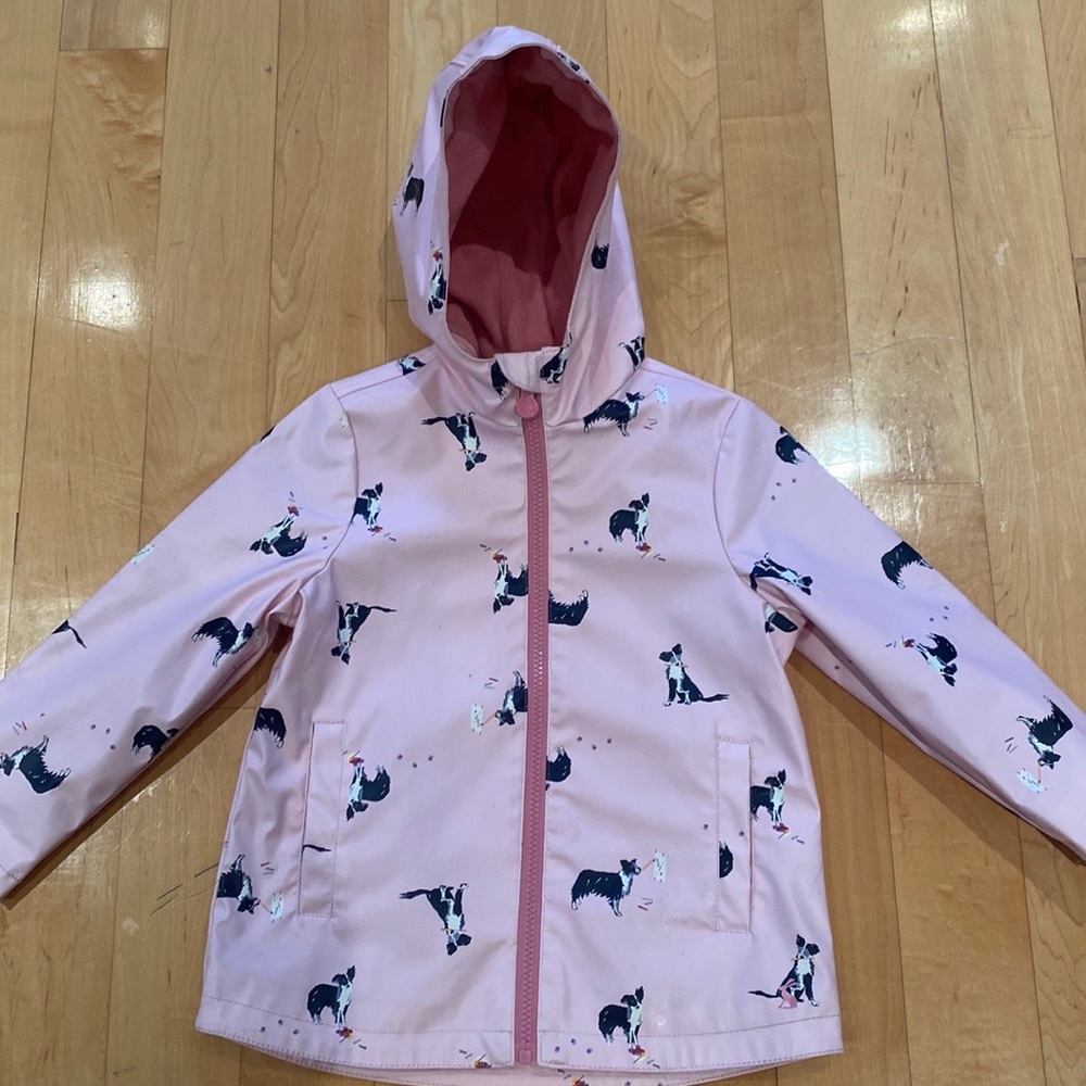 Joules Right As Rain Kids Fleece Lined Raincoat Size 4